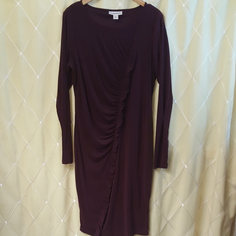 Motherhood midi long sleeve dress